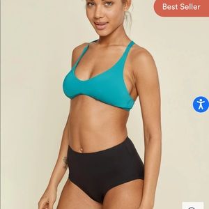 Andie Swimwear - The High Waisted Bottom - Black Ribbed